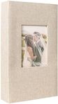 RECUTMS Linen Photo Album 6x4 300 Pockets Black Page Albums Large Capacity Picture Albums Slip In Albums For Wedding Baby Family Holiday Anniversary Album（Beige）