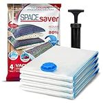 SpaceSaver Vacuum Storage Bags - Clothes Storage Bag Vacuum Pack - Space Saver Vacuum Storage Bags for Clothes Storage, Vacuum Bags for Bedding - Vacuum Bags for Clothes - with Pump (SMALL 4-Pack)