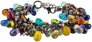 SPUNKYsoul Handmade Boho Beaded Bangle Bracelet Rope Braided Set for Women (Multi Colored)
