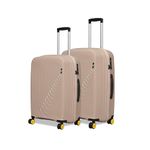 EUME Wanderer Trolley Bags for Travel Set of 2, Travel Bags for Luggage Trolley |Check-in Medium 65 Cm & Check-in Large 76cm (Champagne Gold) | Polypropylene (PP) 8 Silentrun Wheels Suitcase |