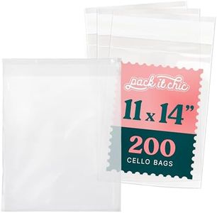 Pack It Chic - 11” X 14” (200 Pack) Clear Resealable Polypropylene Bags - Fits 11X14 Prints, Photos, Documents - Self Seal