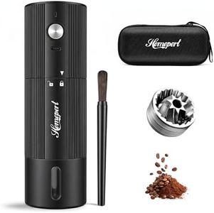 Long-Lasting Rechargeable Coffee Grinder with High-Speed Motor, 7-Core Stainless Steel Burr Coffee Mill with 45 Grind Settings, Small Battery-Powered Cordless Design& Portable Aluminum Body for Travel