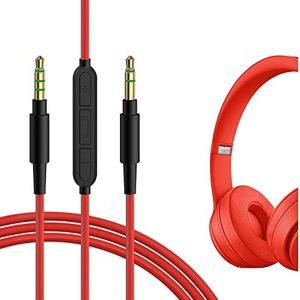 Geekria Audio Cable with Mic Compatible with Beats Solo 4, Studio Pro, Studio3 Headphones Cable, 1/8" (3.5mm) to 3.5mm Replacement Stereo Cord with Inline Microphone and Volume Control (4ft/1.2m)