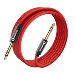 ANNNWZZD TRS Cable, 6.35mm Guitar Cable Instrument Stereo Audio Nylon Braided Jack Lead for Bass Guitar, Electric Guitar, Amp, Keyboard 1m