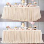 2 Pack 6ft Champagne Tulle Table Sk