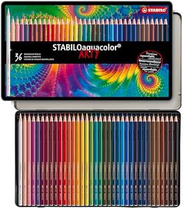 Aquarell-Buntstift - STABILO aquacolor - ARTY - 36er Metalletui - mit 36 verschiedenen Farben