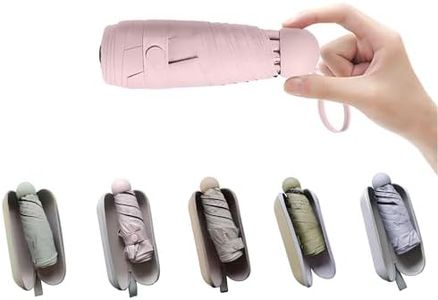 BAODINI Travel Mini Umbrella for Purse With Case-Small Compact UV Umbrella Protection Sun-Lightweight Tiny Pocket Umbrella with Case for Women, Girls