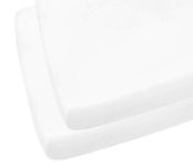 2 x Cot Bed Fitted Sheets 100% Cotton 200 Thread Count 12 Colours, Cot Bed 70 x 140 CM - White