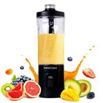 InstaCuppa Portable Blender Bottle, Long Lasting 6000 mAh Battery with Fast Charging, LED Display for Battery Status & 40-Second Blend Timer, Sipper Lid & Detachable Bottom Cap, 230 Watts, 600 ML