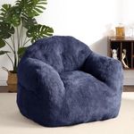 GarveeHome 51" Giant Bean Bag Chair, Bean Bag Chairs for Adults Kids Oversized Bean Bag Couch Sofa with Filled Included, Soft Cozy Beanbag Chair Sofa for Living Room, Navy