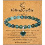 XIANNVXI Aquatic Agate Bracelet,Heart Bracelet for Women,Stone Bracelet Gemstone Bracelet Healing Crystal Bracelet,8mm Bead Bracelet,Womens Jewellery Gifts for Her