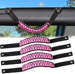 sukemichi for Bronco Grab Handles, Paracord Roll Bar Grab Handles for 2021 2022 2023 2024 2025 2026 Ford Bronco Accessories 4 Door 2 Door, Pink, 4 Pack