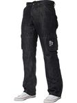 ENZO Mens Designer Cargo Combat Denim Jeans Pants All Waist Size Black Wash 30 W X34L