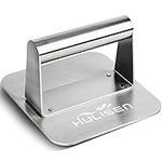 HULISEN Burger Press, Stainless Steel Hamburger Smasher, Non-Stick Smooth Square Bacon Grill Press - Professional Griddle Accessories Kit for Flat Top Griddle Cooking, Gift Package
