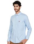 U.S. POLO ASSN. SEMI Cut Away Regular SMU Mens Shirt (USSHTR0018_Blue_L)