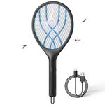 VEGREM Fly Zapper, 4000V Fly Killer, Battery Level Indicator, USB Type-C Electric Fly Swatter with 1500mAh Rechargeable Battery, 3-Layer Protective Mesh, Bug Zapper, for Indoor and Outdoor