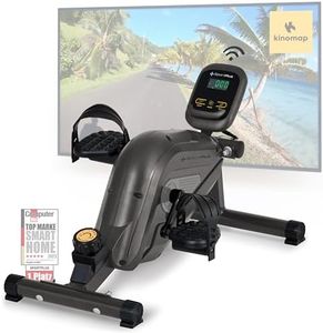 SportPlus Beintrainer für zuhause & Büro, Mini-Heimtrainer mit Magnet-Bremse & 8 Widerstands-Stufen, Mini Fitnessbike mit Trainingscomputer, extra breite Pedale, App kompatibel