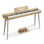Donner 88 Key Digital Piano for Beginner, Electric Keyboard with Velocity-Sensitive Keys, 128 Voices, 83 Rhythms, 8 Reverb Effects, DDP-60 Piano Include 3 Piano Style Pedals, Power Supply, Stand