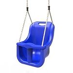 Rebo Back Supporting Baby Safety Swing Seat Adjustable Ropes - Blue