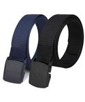 ZAF Nylon fabric Belt for Men's, Plastic flap buckle,Fit's Upto 42 Inches,Free Size,(Pack Of 2)