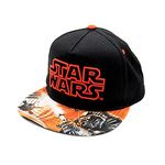 Classic Star Wars Embroidered Logo Outline Youth Flatbill Hat Baseball Cap, Black