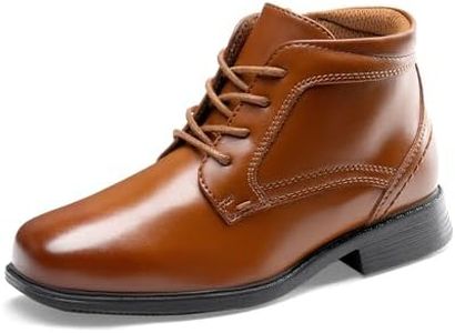 DREAM PAIRS Boys Dress Boots Lace-up Formal Shoes with Side Zipper,Size 3 Little Kid,Camel,SDBB2402K