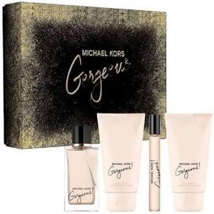 Gorgeous by Michael Kors for Women - 4 Pc Gift Set 3.4oz EDP Spray, 3.4oz Body Lotion, 3.4oz Shower Gel, 0.33 oz EDP Spray