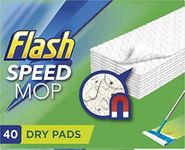 FLASH Speedmop Dry Pads Refills, Floor Cleaner, Trap and Lock Away Dust, Unscented, White, 40 Count, Pack of 3