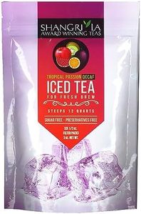 Shangri-La Tea Company Iced Tea Bags, Tropical Passion Decaf, Unsweetened and All Natural, Brews 2 Quarts Per Tea Bag, (6 Count) (5057)