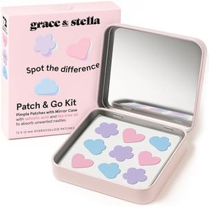 grace & stella Award Winning Cute Pimple Patches for Face - With Mirror Pimple Patch Case - Dermatologist Tested Hydrocolloid Acne Patches for Face - For Breakouts, Whiteheads (Multishape, 72 Pack)