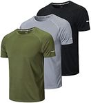 HUAKANG 3Pack Sport Shirts Men Shor