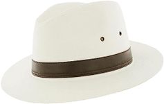 The Hat Company Mens Cotton Fedora A232, Medium 58cm, Beige