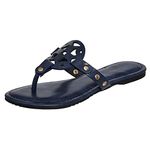 Pierre Dumas Women's Colored Flat Sandals, Navy Blue, 9 UK