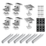 Copgge Solar Panel Roof Mounting Kit Aluminium Solar Panel Rail Connector Solar Roof Rail Brackets for Metal Roof, Tin Roof, Flat Roof, Sheet Roof (6 x 200mm Rail + 6 x 35mm Clamp)