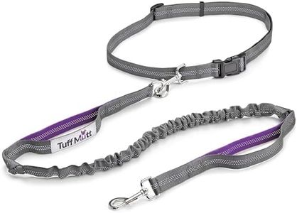 Tuff Mutt Hands Free Dog Leash, A Dog Running Leash for Dogs That Makes A Great Waist Leash for Dog Walking, Double Handle Bungee Dog Leash with Reflective Stitching and Adjustable Dog Walking Belt