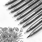 ArtBeek Fineliner Pens,Micro Pens Black Fine Liner Ink Pens Fine Tip Pens Waterproof for Artist Illustration Calligraphy Sketching, Technical Drawing Anime Journaling (9)