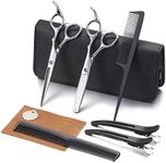 Hair Cutting Scissors Kit, Aethland Professional Barber Hairdressing Scissors Set (Trimming Shaping Grooming Thinning Shears) for Men Women Pets Home Salon Barber Haircut, 6.5" Japanese 9CR SS