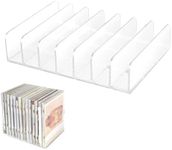 Wzenclave Clear Acrylic DVD/CD Holder 7 Grid Holder Hold Up 7 To 14 Standard CD Organization Solution for Kitchen Bathroom Cabinet Movie Rack Used for Media Shelf Storage And Organizing