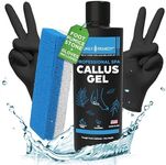 Foot Callus Remover Gel Set - Professional Callus Remover for Feet Gel - Calloused Feet Remover Gel - Feet Callus Remover for Smooth Feet & Cracked Heels - 8oz with Pumice Stone - Made in USA