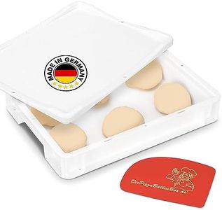 RoyalFay Pizza Ball Box Fermentation Box for Pizza Dough, Sourdough, Yeast Dough, Food-Safe, 30 x 40 x 8 cm (1 Box with 1 Lid), White