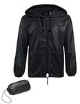 COOFANDY Men's Lightweight Rain Shell Coat for Hiking, Golf, Travel Waterproof Rain Jacket Outdoor