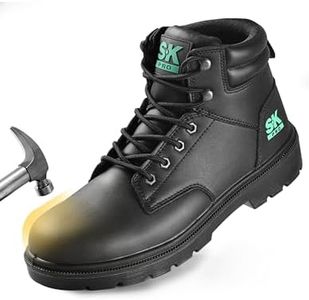 SKPRO Men's Economical Recycled Leather Lace-up Chukka Boots (Black, 13)