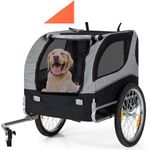 Large Dog Bike Trailer - HAPPAWS Pet Trailer for Bicycle, Dog Carrier Pet Wagon Cargo Cycle Trailers w/ 3 Doors, Aluminum Wheels, Safety Flag, Easy to Connect&Disconnect, Collapsible to Store