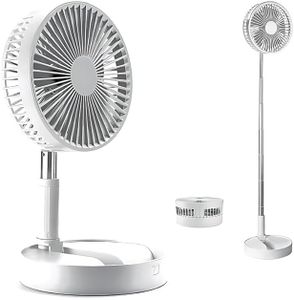 Drumstone (SUMMER OFFER 15 YEAR WARRNTY Portable Rechargeable Fan | 7200 mAh Battery | Foldable Design | C Type Charging | Telescopic Table Fan for Home and Trave