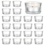 MATANA - Tea Light Candle Holders Elegant Clear Glass, 5 x 3 cm for Home Decoration, Restaurant, Celebrations Engagement, Wedding, Anniversary, Garden Party - 2" Holder (96 Pack)