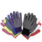 SEFLICA Sports PVC-Dotted Cotton Gloves for Enhanced Grip - Ideal for Cricket, Biking, Outdoor Adventures, and Work (Pack Of 10 - Multicolor)