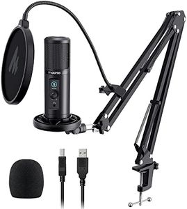 MAONO USB Microphone with Zero Latency Monitoring AU-PM422 192KHZ/24BIT Professional Cardioid Condenser Mic with Touch Mute Button and Mic Gain Knob for Recording, Podcasting, Gaming, YouTube