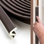 Weather Stripping Door Seal Strip 26FT Door Soundproofing V-Shape Sound Proof Door Sealers for Door Frame, Door Insulation Strip for Large Gap,Brown