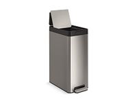 KOHLER 23826-ST 13 Gallon Elongated Kitchen Step Trash Can with Foot Pedal, Soft Close Lid, Stainless Steel