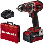 Einhell Power X-Change 50Nm Cordless Drill Driver With Battery And Charger - 18V Brushless 3-in-1 Combi Drill, Hammer Drill And Screwdriver - TE-CD 18/50 Li-i Impact Drill Set, Red/Black